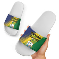 Saint Vincent and the Grenadines Slide Sandals Coat of Arms Flag Stylized