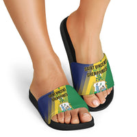 Saint Vincent and the Grenadines Slide Sandals Coat of Arms Flag Stylized