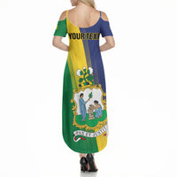 Personalised Saint Vincent and the Grenadines Summer Maxi Dress Coat of Arms Flag Stylized