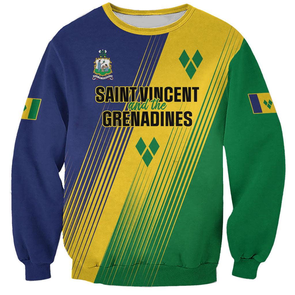Personalised Saint Vincent and the Grenadines Sweatshirt Coat of Arms Flag Stylized