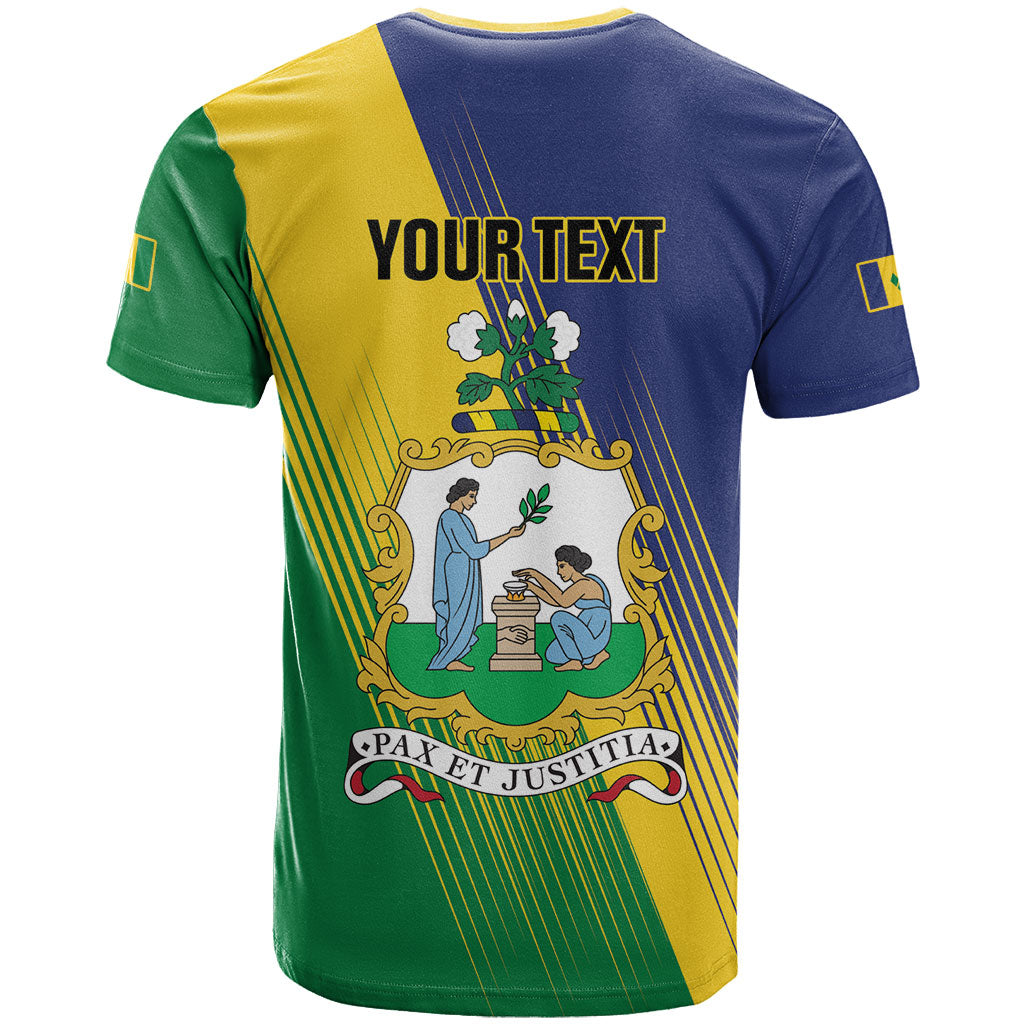 Personalised Saint Vincent and the Grenadines T Shirt Coat of Arms Flag Stylized