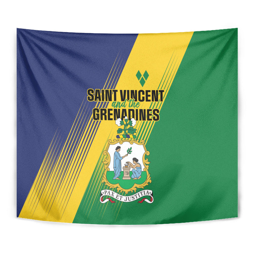 Saint Vincent and the Grenadines Tapestry Coat of Arms Flag Stylized