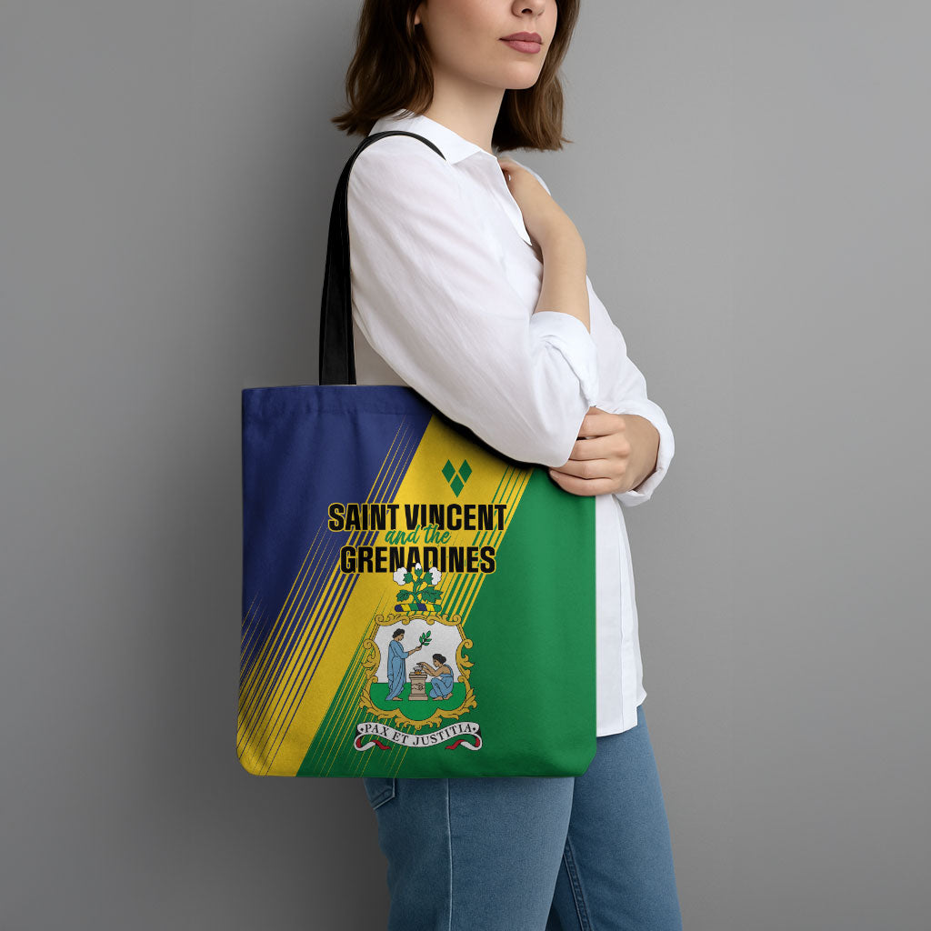 Saint Vincent and the Grenadines Tote Bag Coat of Arms Flag Stylized