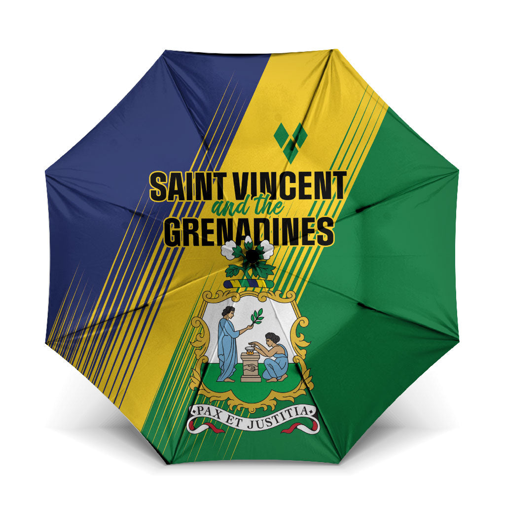 Saint Vincent and the Grenadines Umbrella Coat of Arms Flag Stylized