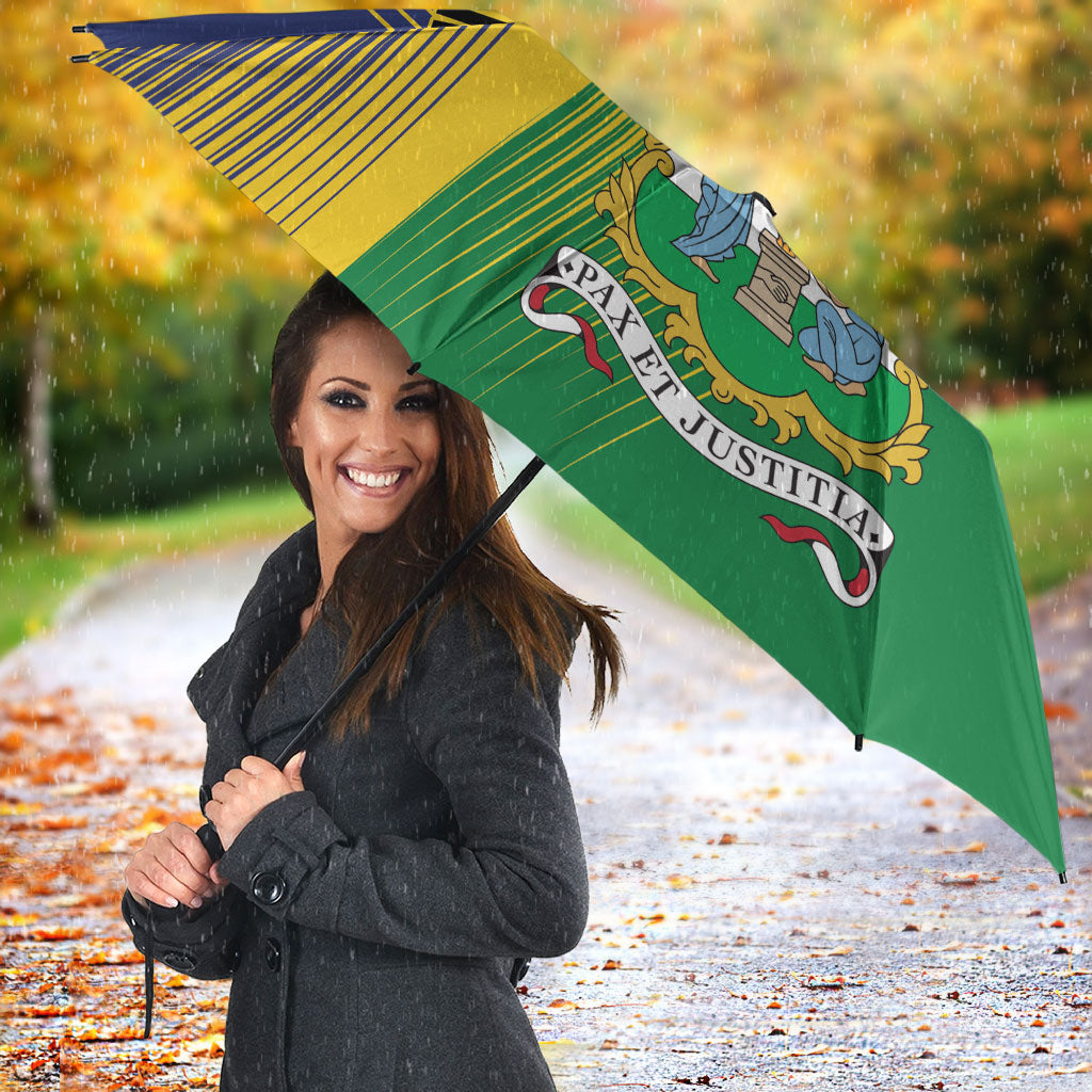 Saint Vincent and the Grenadines Umbrella Coat of Arms Flag Stylized
