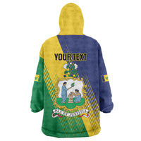 Personalised Saint Vincent and the Grenadines Wearable Blanket Hoodie Coat of Arms Flag Stylized