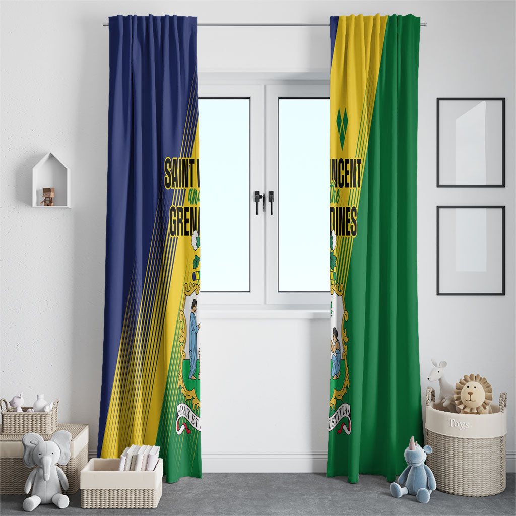 Saint Vincent and the Grenadines Window Curtain Coat of Arms Flag Stylized