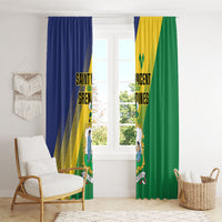 Saint Vincent and the Grenadines Window Curtain Coat of Arms Flag Stylized