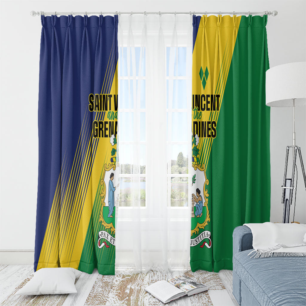 Saint Vincent and the Grenadines Window Curtain Coat of Arms Flag Stylized