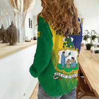 Personalised Saint Vincent and the Grenadines Women Casual Shirt Coat of Arms Flag Stylized