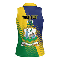 Personalised Saint Vincent and the Grenadines Women Sleeveless Polo Shirt Coat of Arms Flag Stylized