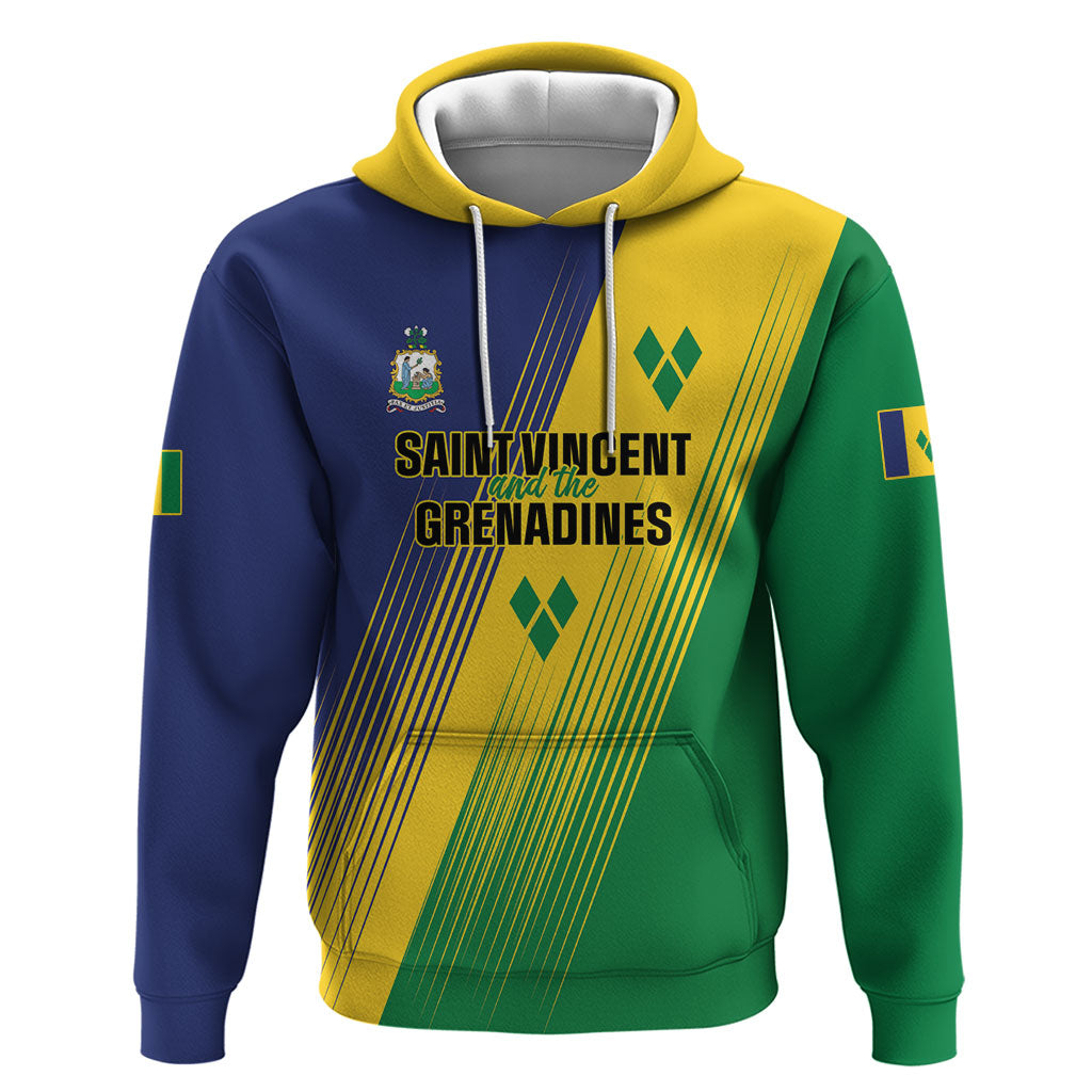 Personalised Saint Vincent and the Grenadines Zip Hoodie Coat of Arms Flag Stylized
