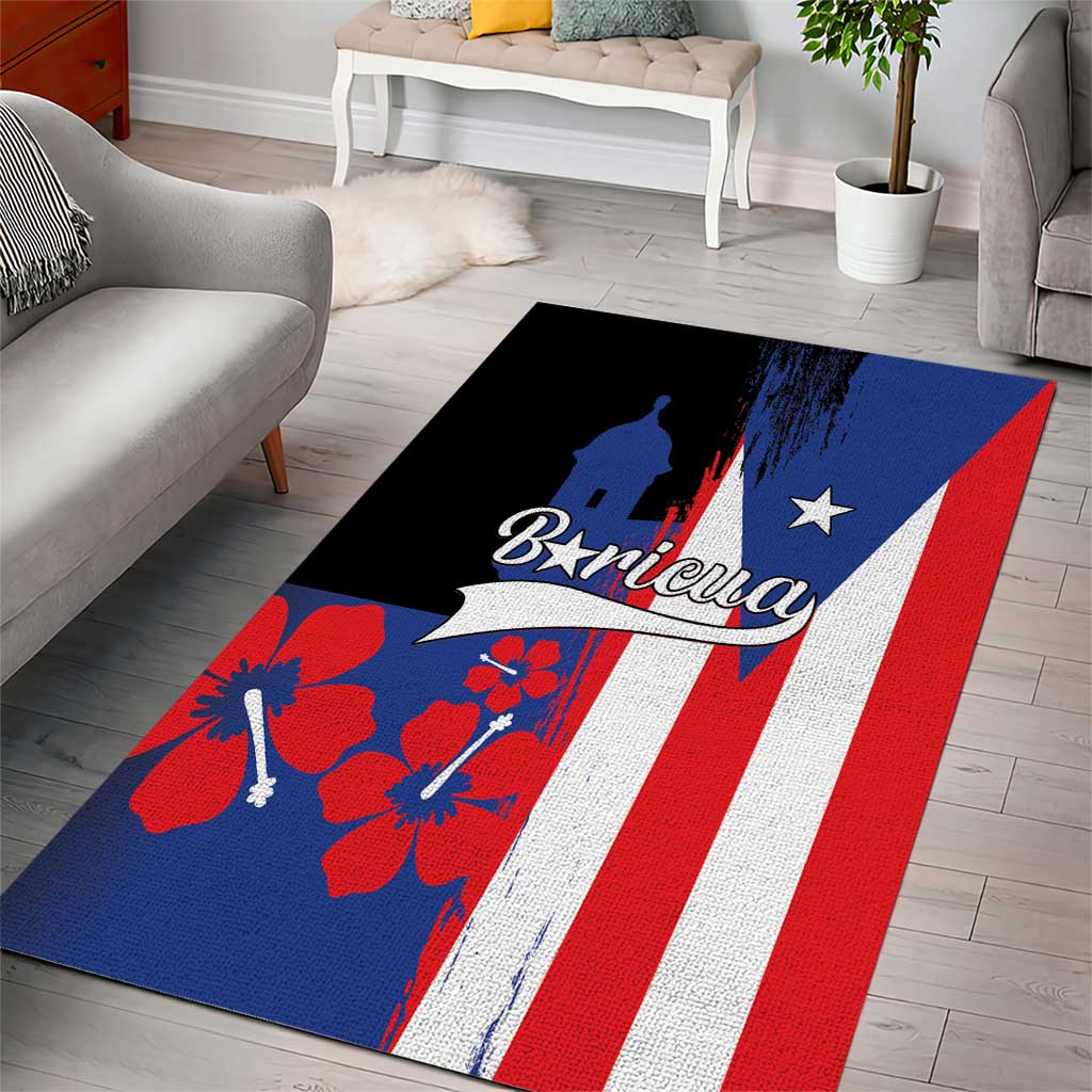 Boricua Area Rug Puerto Rico El Morro Flag Style - Wonder Print Shop