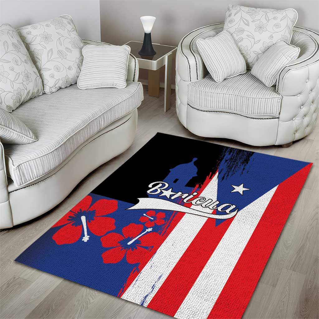 Boricua Area Rug Puerto Rico El Morro Flag Style - Wonder Print Shop