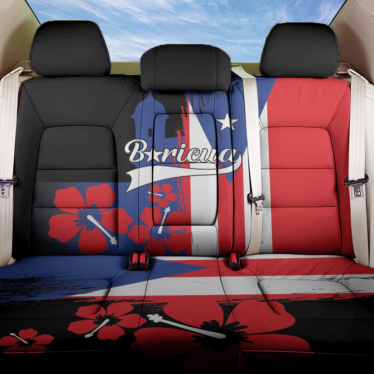 Boricua Back Car Seat Cover Puerto Rico El Morro Flag Style - Wonder Print Shop