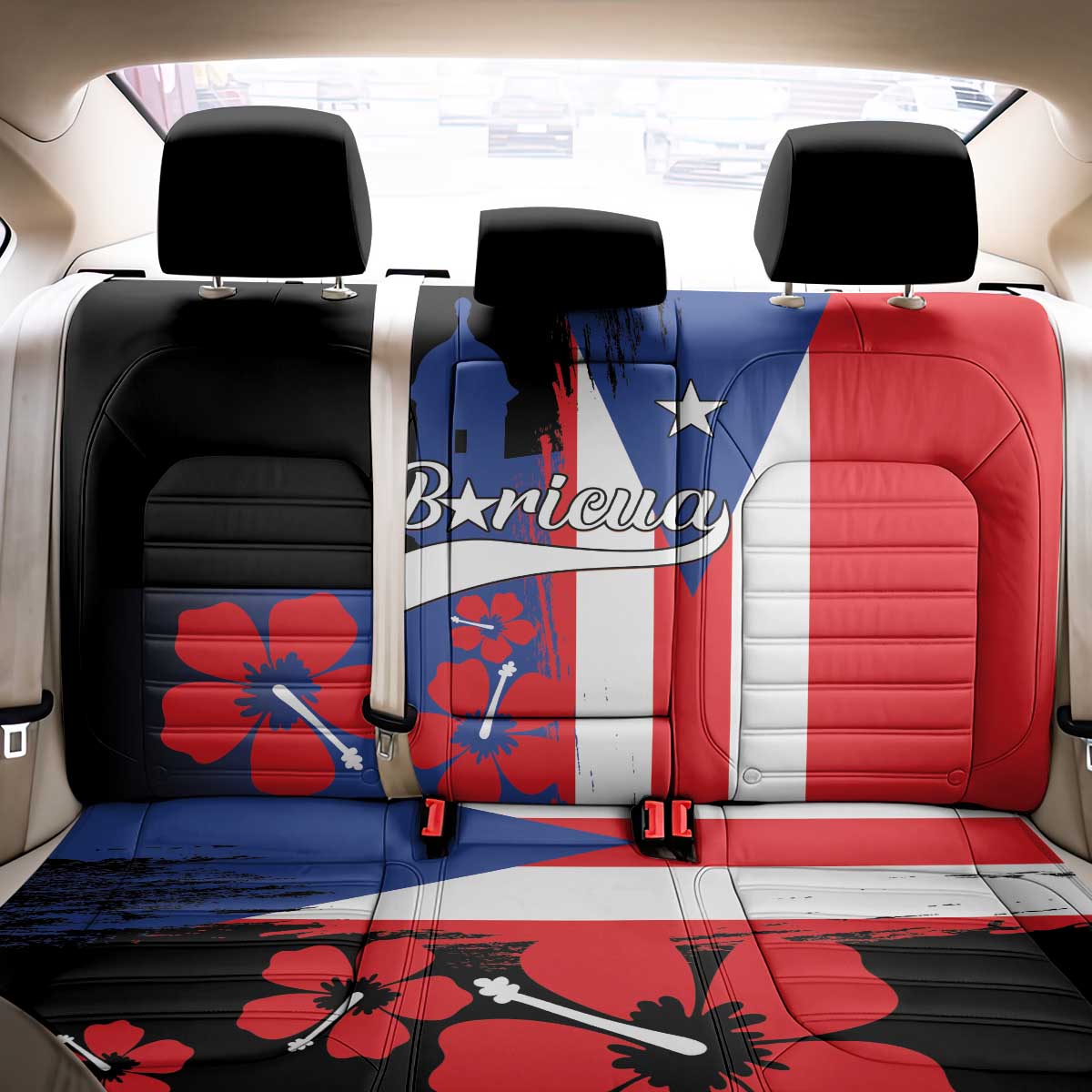 Boricua Back Car Seat Cover Puerto Rico El Morro Flag Style - Wonder Print Shop