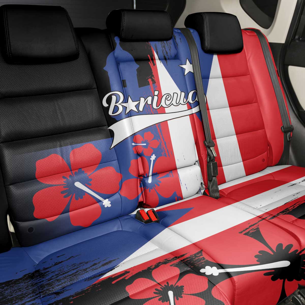 Boricua Back Car Seat Cover Puerto Rico El Morro Flag Style - Wonder Print Shop