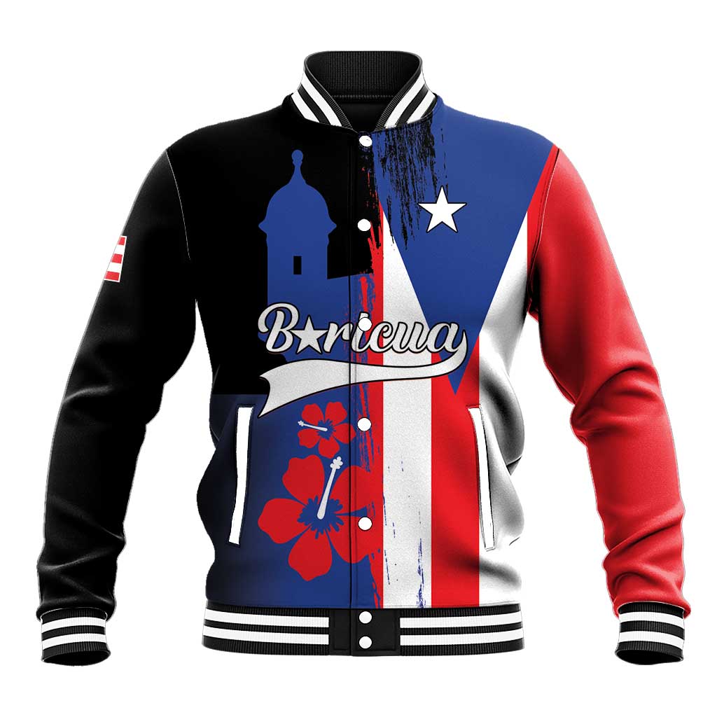 Personalized Boricua Baseball Jacket Puerto Rico El Morro Flag Style - Wonder Print Shop