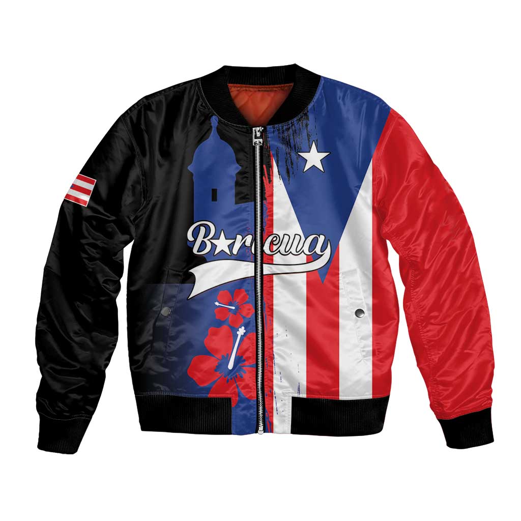 Personalized Boricua Bomber Jacket Puerto Rico El Morro Flag Style - Wonder Print Shop