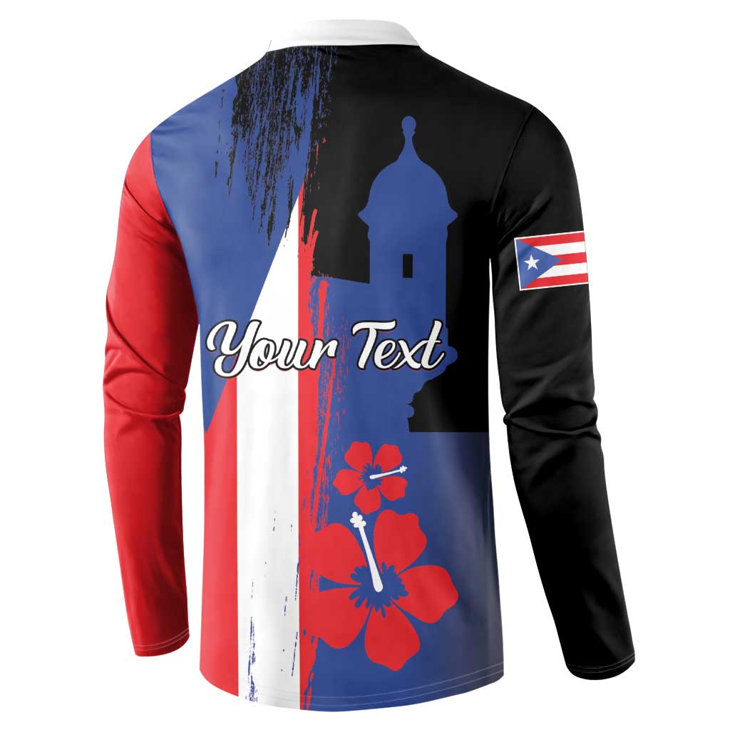 Personalized Boricua Button Sweatshirt Puerto Rico El Morro Flag Style - Wonder Print Shop