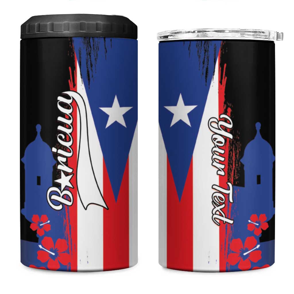 Personalized Boricua 4 in 1 Can Cooler Tumbler Puerto Rico El Morro Flag Style - Wonder Print Shop