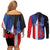 Personalized Boricua Couples Matching Off Shoulder Short Dress and Long Sleeve Button Shirt Puerto Rico El Morro Flag Style - Wonder Print Shop