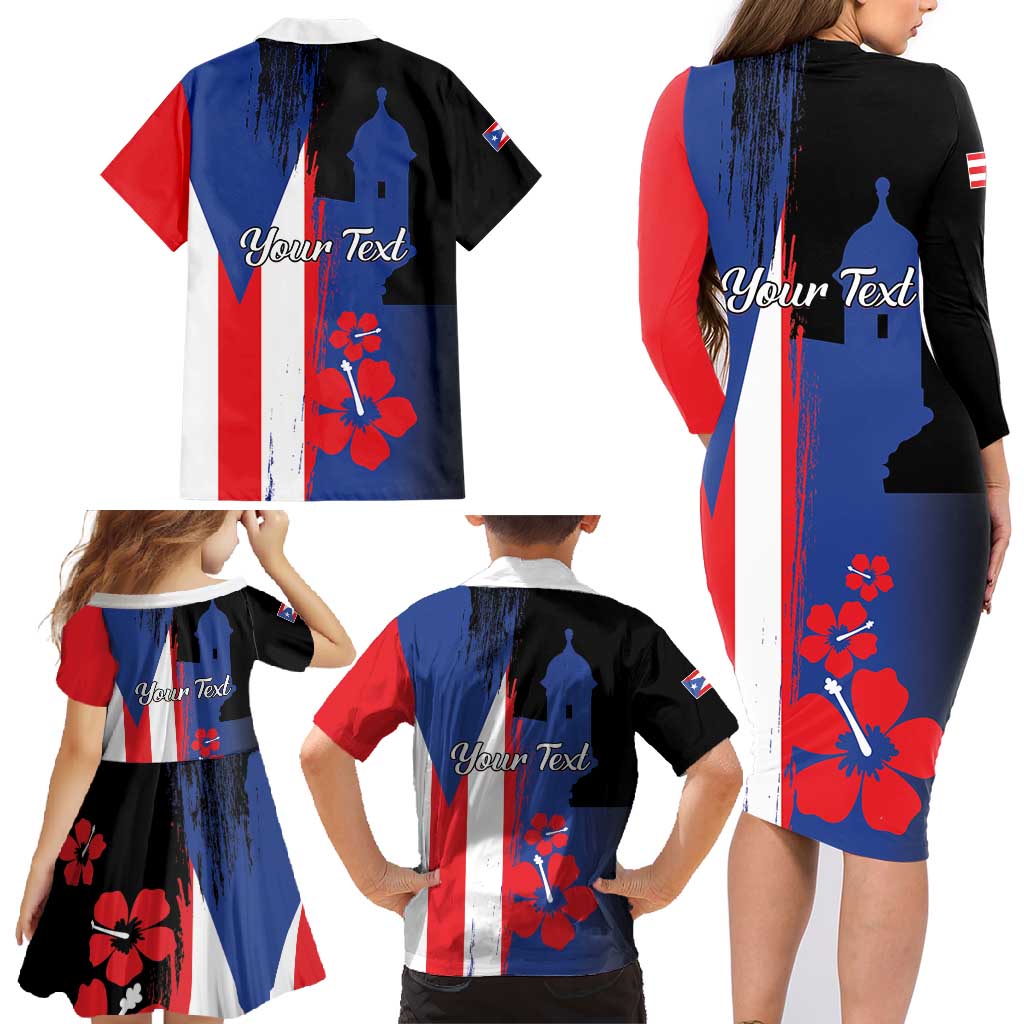Personalized Boricua Family Matching Long Sleeve Bodycon Dress and Hawaiian Shirt Puerto Rico El Morro Flag Style - Wonder Print Shop