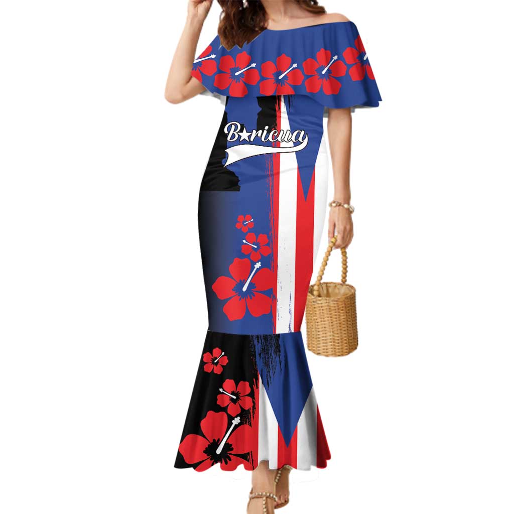 Personalized Boricua Family Matching Mermaid Dress and Hawaiian Shirt Puerto Rico El Morro Flag Style - Wonder Print Shop