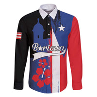 Personalized Boricua Family Matching Off The Shoulder Long Sleeve Dress and Hawaiian Shirt Puerto Rico El Morro Flag Style - Wonder Print Shop