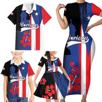 Personalized Boricua Family Matching Short Sleeve Bodycon Dress and Hawaiian Shirt Puerto Rico El Morro Flag Style - Wonder Print Shop
