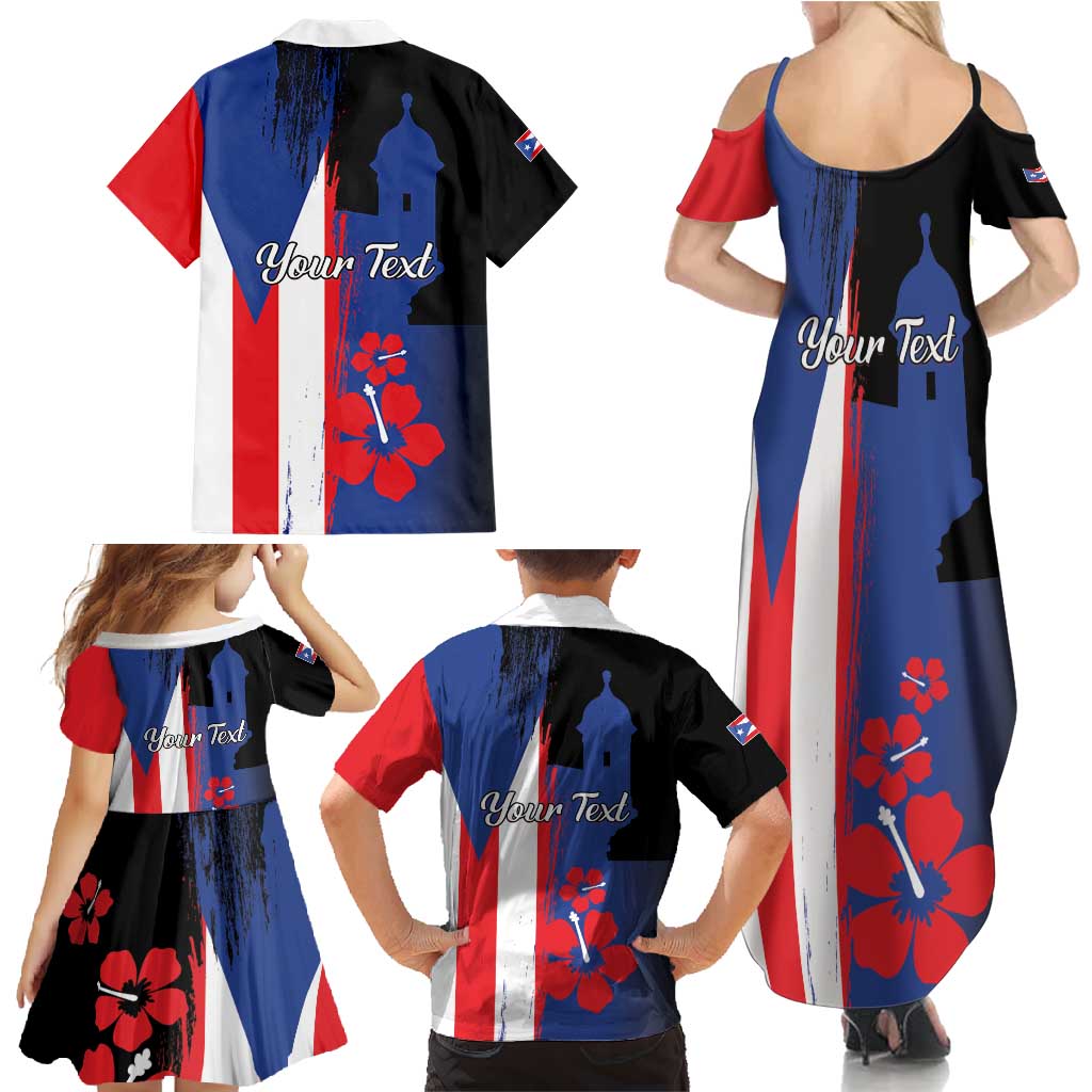 Personalized Boricua Family Matching Summer Maxi Dress and Hawaiian Shirt Puerto Rico El Morro Flag Style - Wonder Print Shop