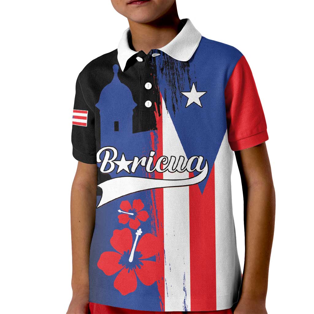 Personalized Boricua Kid Polo Shirt Puerto Rico El Morro Flag Style - Wonder Print Shop