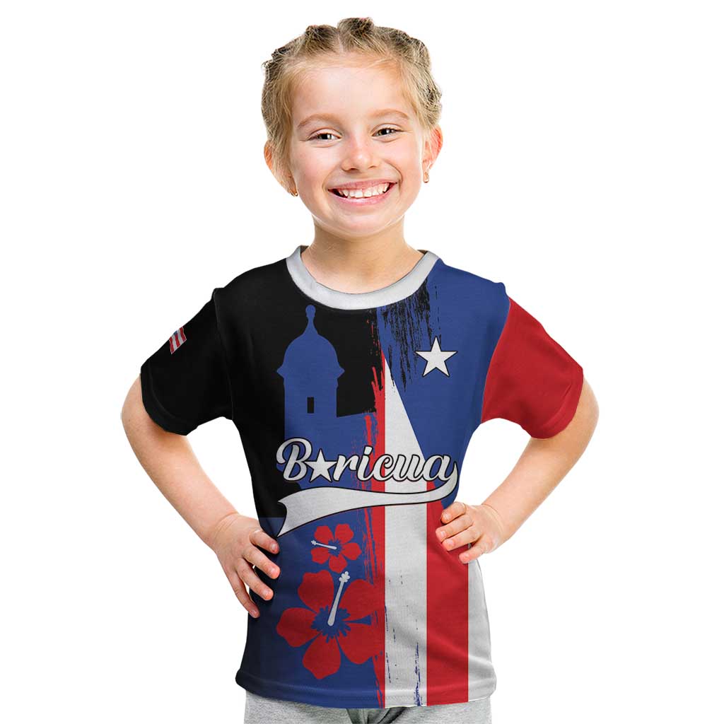Personalized Boricua Kid T Shirt Puerto Rico El Morro Flag Style - Wonder Print Shop