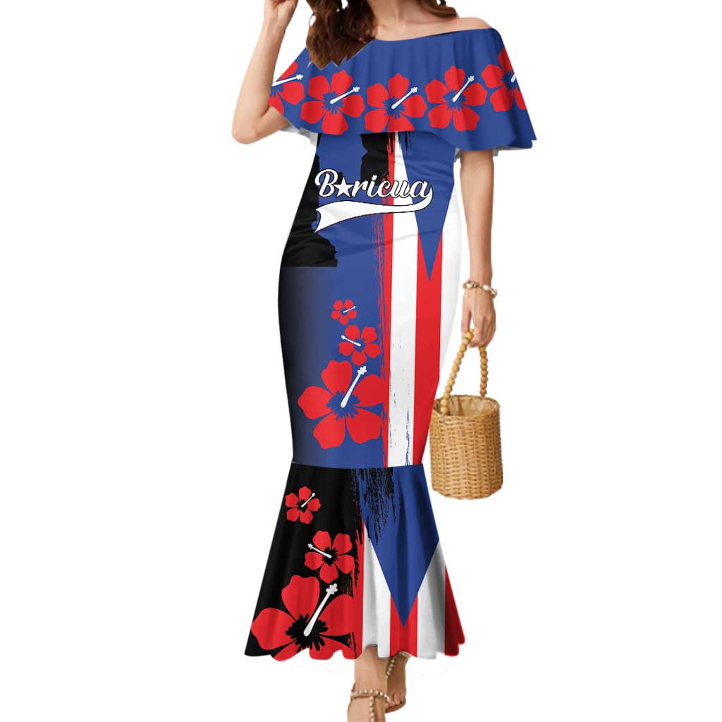 Personalized Boricua Mermaid Dress Puerto Rico El Morro Flag Style - Wonder Print Shop
