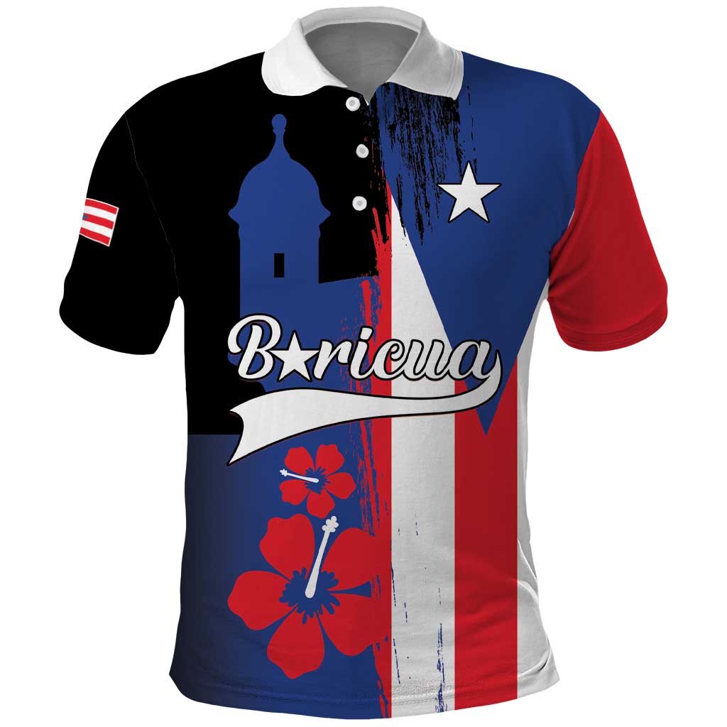 Personalized Boricua Polo Shirt Puerto Rico El Morro Flag Style - Wonder Print Shop