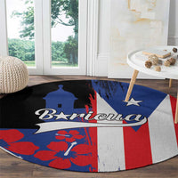 Boricua Round Carpet Puerto Rico El Morro Flag Style