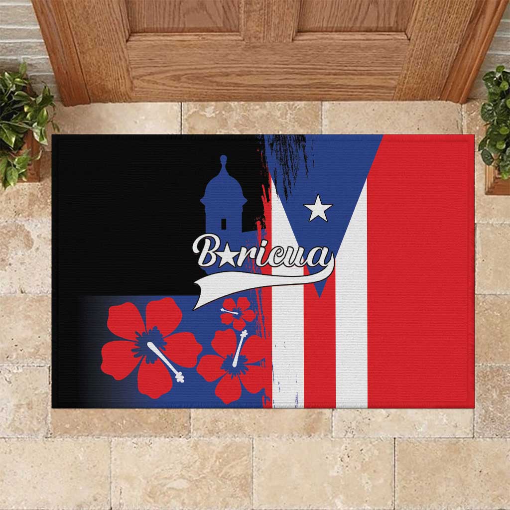 Boricua Rubber Doormat Puerto Rico El Morro Flag Style - Wonder Print Shop