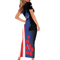 Personalized Boricua Short Sleeve Bodycon Dress Puerto Rico El Morro Flag Style - Wonder Print Shop