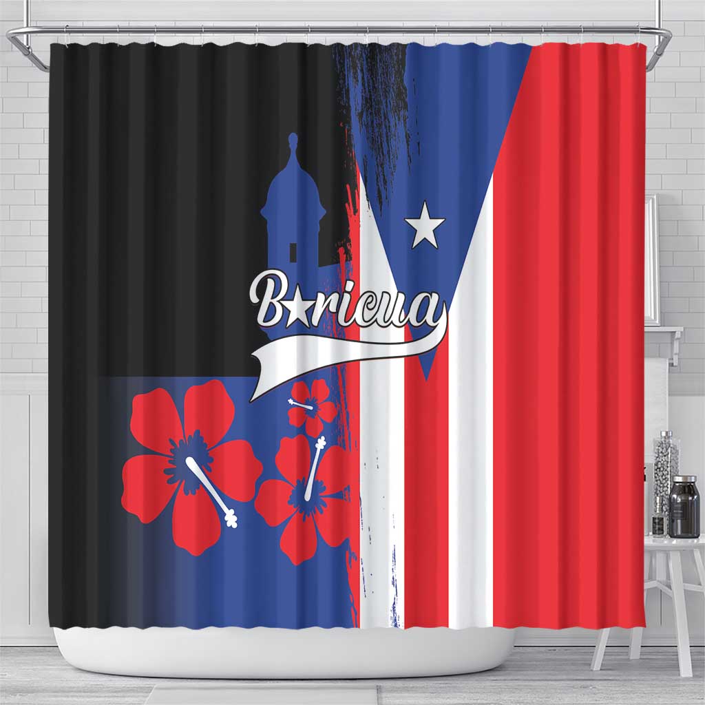 Boricua Shower Curtain Puerto Rico El Morro Flag Style