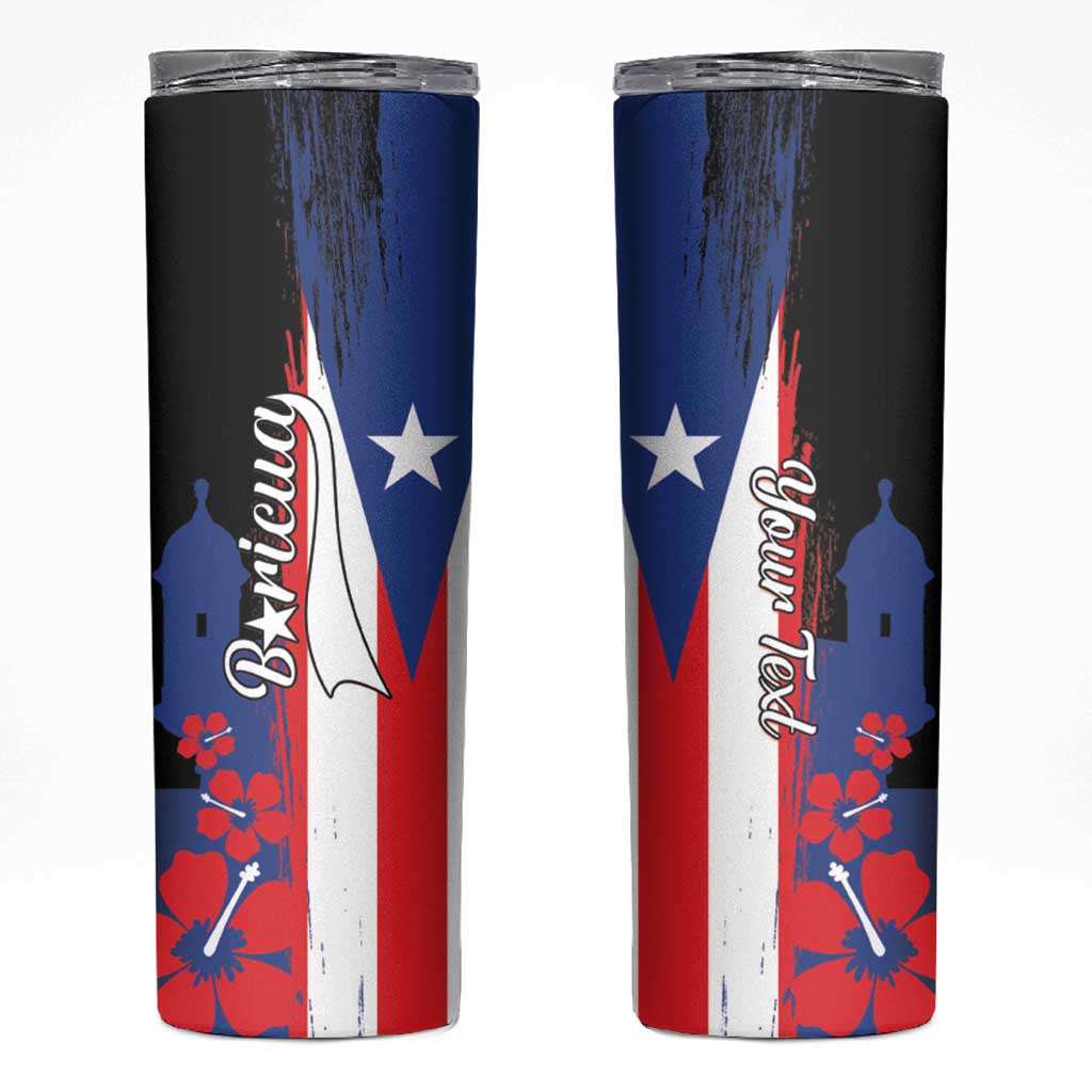 Personalized Boricua Skinny Tumbler Puerto Rico El Morro Flag Style - Wonder Print Shop