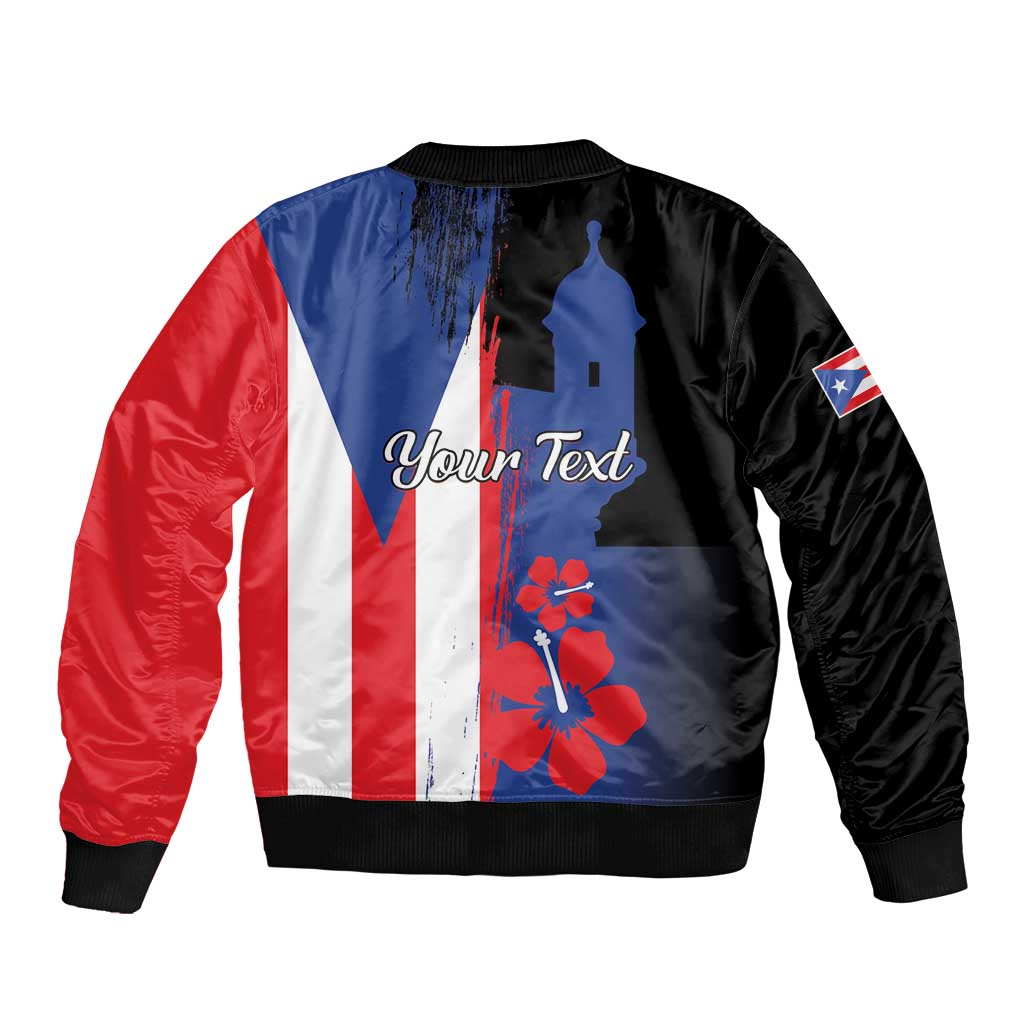 Personalized Boricua Sleeve Zip Bomber Jacket Puerto Rico El Morro Flag Style - Wonder Print Shop