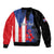 Personalized Boricua Sleeve Zip Bomber Jacket Puerto Rico El Morro Flag Style - Wonder Print Shop