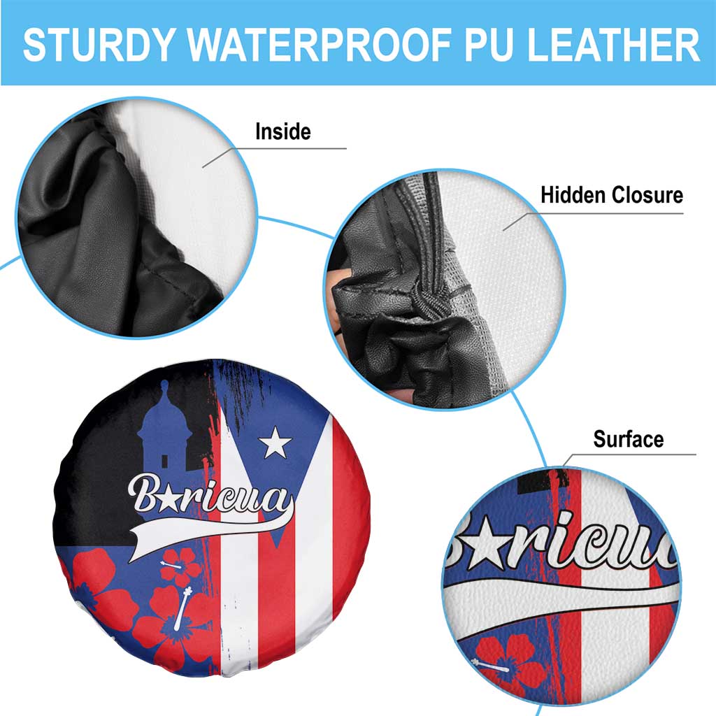 Boricua Spare Tire Cover Puerto Rico El Morro Flag Style - Wonder Print Shop
