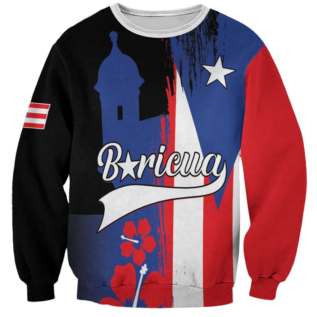 Personalized Boricua Sweatshirt Puerto Rico El Morro Flag Style - Wonder Print Shop