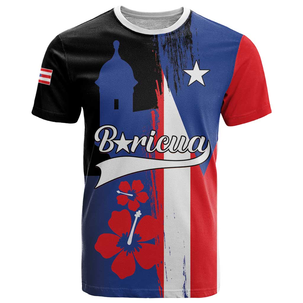Personalized Boricua T Shirt Puerto Rico El Morro Flag Style - Wonder Print Shop