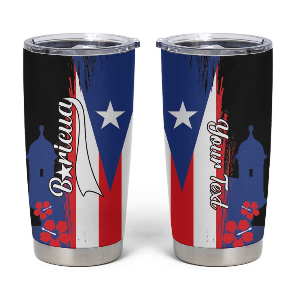 Personalized Boricua Tumbler Cup Puerto Rico El Morro Flag Style - Wonder Print Shop