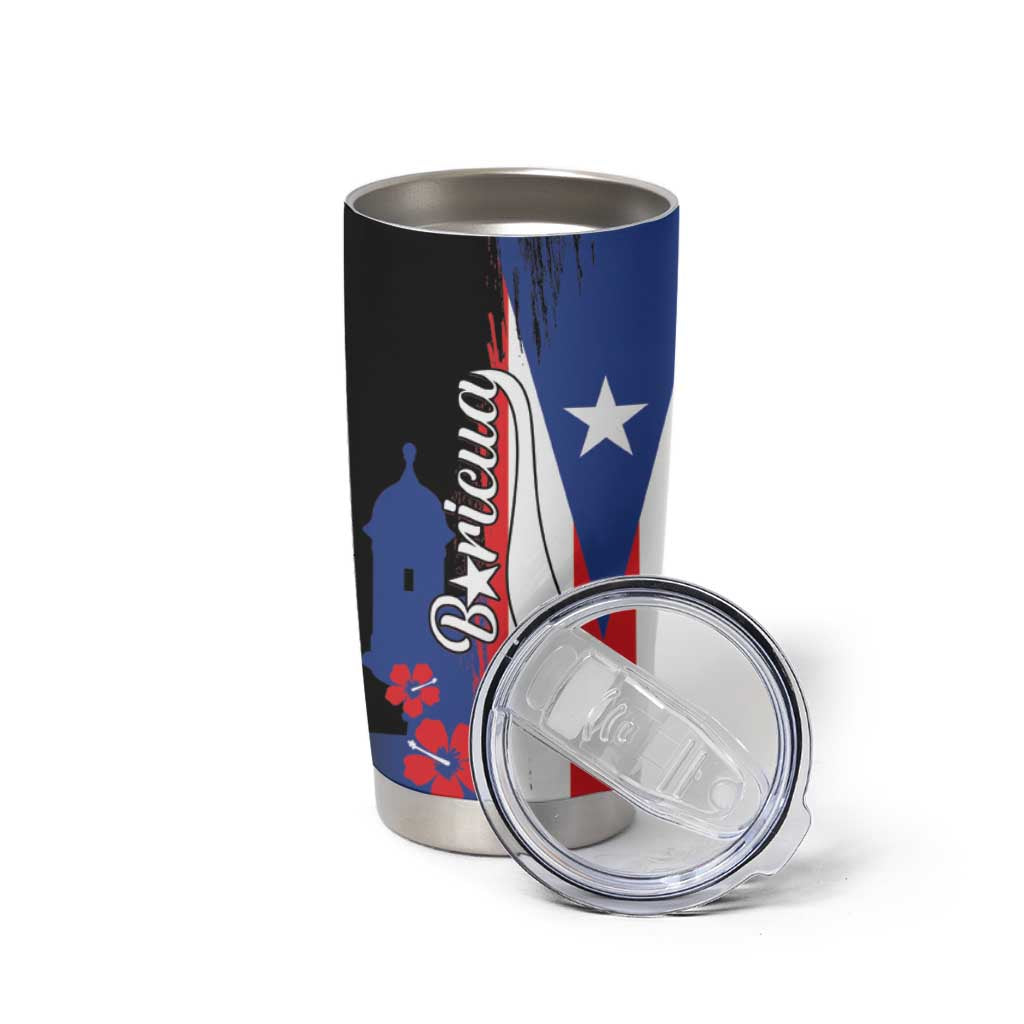 Personalized Boricua Tumbler Cup Puerto Rico El Morro Flag Style - Wonder Print Shop