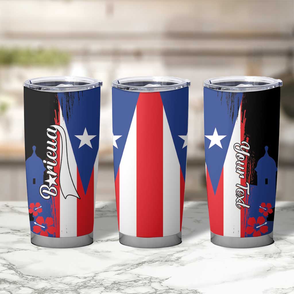 Personalized Boricua Tumbler Cup Puerto Rico El Morro Flag Style - Wonder Print Shop