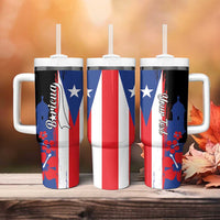 Personalized Boricua Tumbler With Handle Puerto Rico El Morro Flag Style - Wonder Print Shop