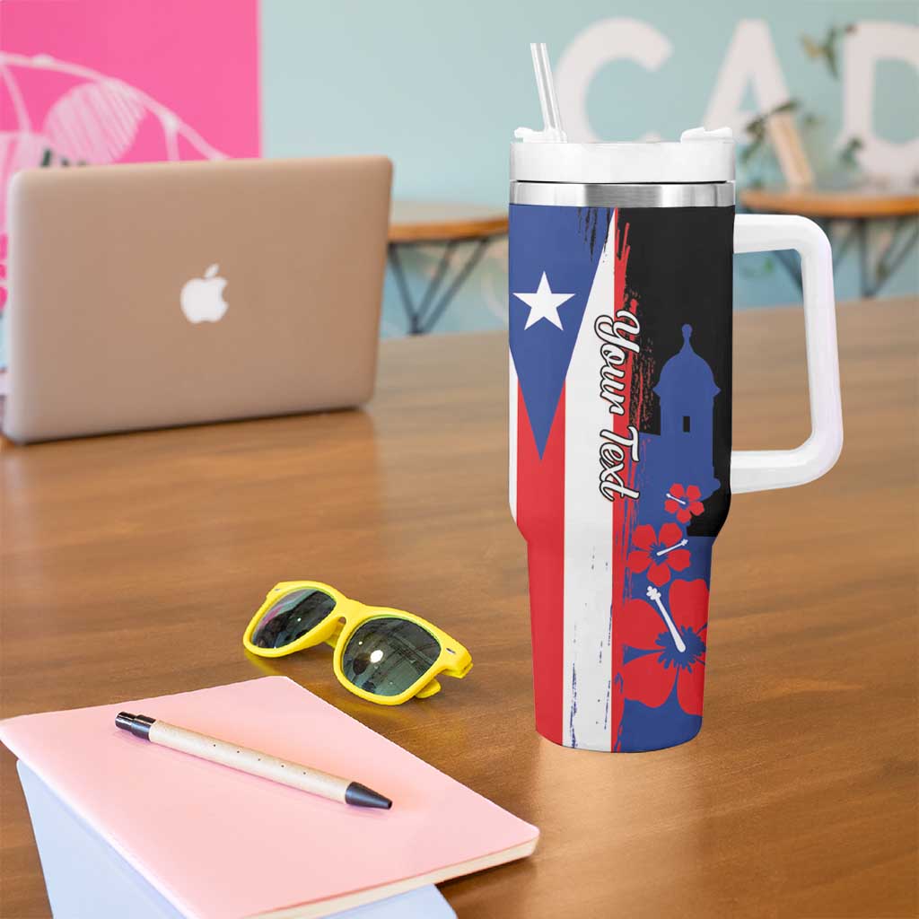 Personalized Boricua Tumbler With Handle Puerto Rico El Morro Flag Style - Wonder Print Shop